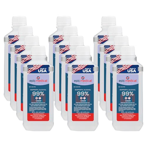 99% Isopropyl Alcohol 16 oz Bottle - Multi-Purpose Surface & Electronic Cleaner - Variation 12