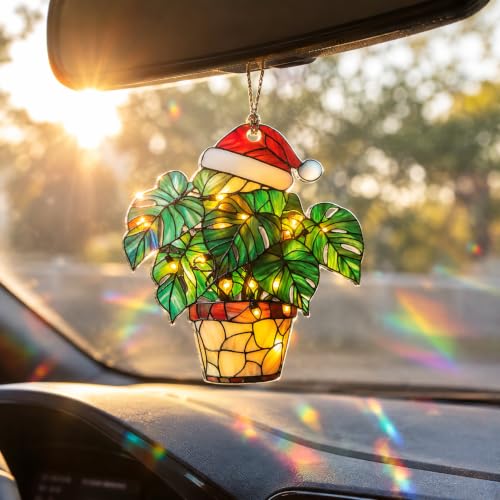 Acrylic Plant Suncatcher Christmas Ornament for Plant Lovers - Holiday Decor