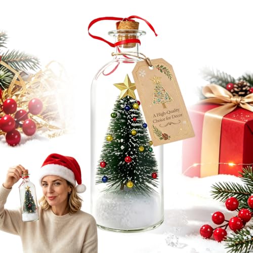 Recordable Christmas Tree Ornament with Message Bottle – White, Voice Recording Decor