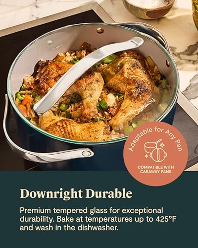 Caraway 10.5-Inch Tempered Glass Pot Lid - Stainless Steel Variation