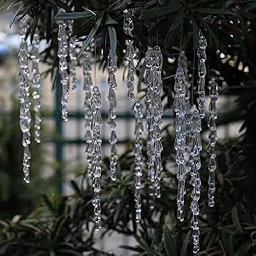 25 pcs icicles Ornament Set - ToBeIT Christmas Decoration Acrylic Clear icicles Set (25pcs Icicle Ornament)