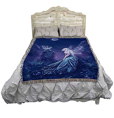 Luminescent Fairy Blanket Throw by Pure Country Weavers — Handmade Cotton Wall Tapestry, Made in USA (72x54)