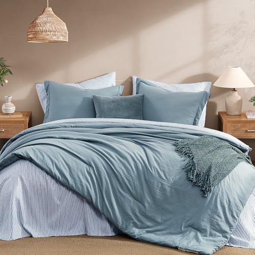 Blue California King Comforter Set 7 Pieces - Soft Bed in a Bag