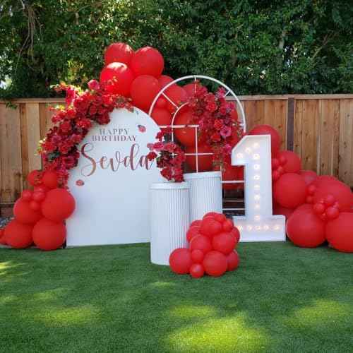 Red Latex Balloons, 55pcs 12 Inches Red Balloons with 1 Ribbon for Birthday, Graduation, Baby Shower, Valentines, Christmas, Wedding Party Decorations