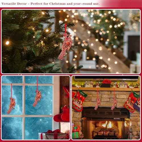 WhatSign Cardinal Christmas Ornaments - Metal Red Ornament for Christmas Tree Party Decor Bird Hanging Keepsake Gifts for Women