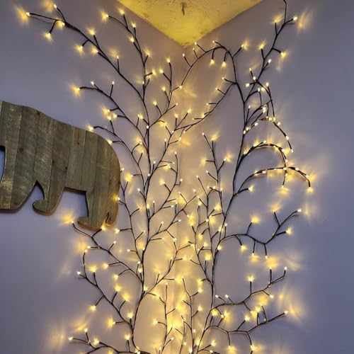 Brown 2-Pack Enchanted Willow Vine String Lights with Remote - Indoor Xmas Decor