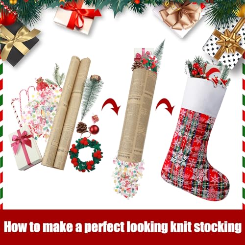 Tatuo 8-Pack Christmas Stockings 15in Buffalo Plaid Fireplace Decor