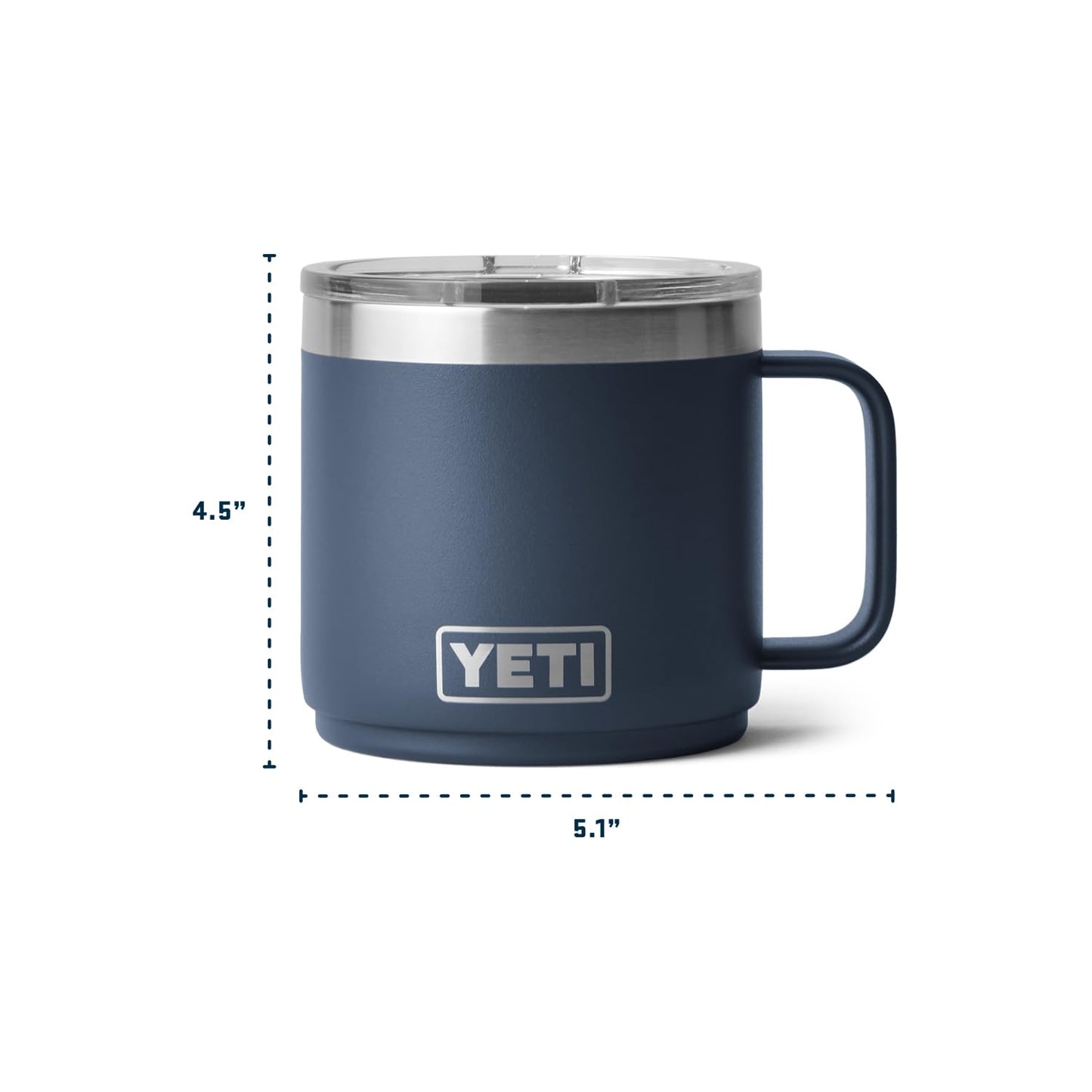 YETI Rambler 14 oz Ceramic Lined Stackable Mug, Vacuum Insulated, Stainless Steel with MagSlider Lid, Black