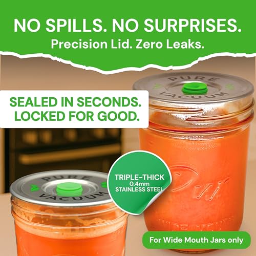 Pure Juicer Mason Jar Vacuum Sealer Kit / 1 Pack - Handheld High-Suction Food Sealer