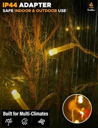 EcoNour Warm White Christmas Icicle Lights for Outside, 114.82 FT