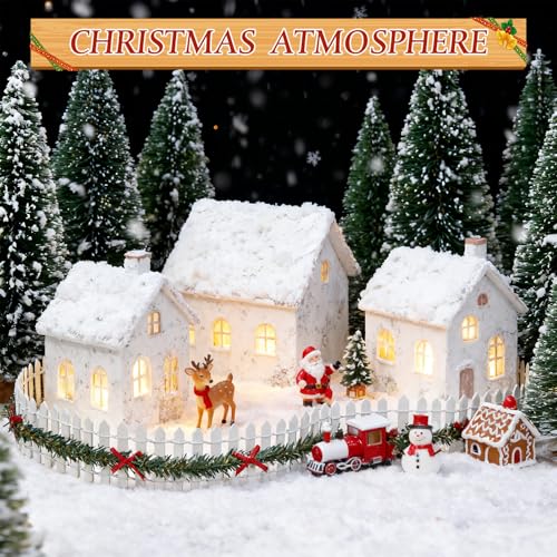 BrightRow 2 Pcs White Christmas Fairy Garden Fence Village Accessories - Variation of White / 2