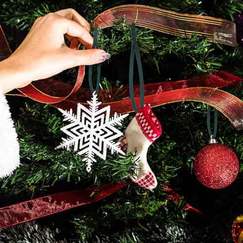 36 Pcs 24 Pcs Christmas Adjustable Ornament Hooks Non Slip Hangers Hooks Tree Ornaments Cord for Christmas Tree Decorations(Green)