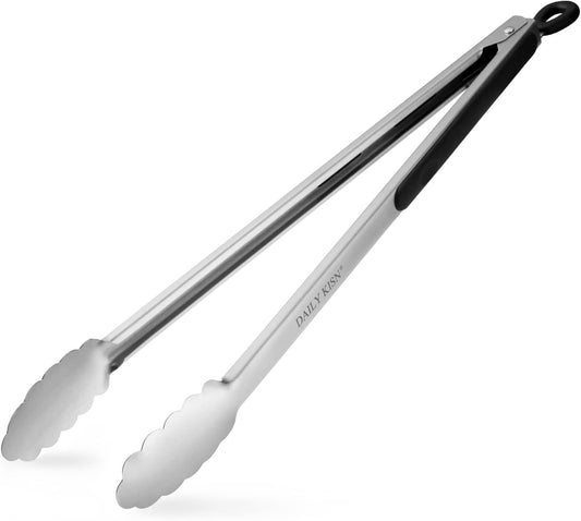 Premium Stainless Steel Grill Tongs by [Brand Name] - 17 Inch Extra Long BBQ Tongs for Cooking & Grilling