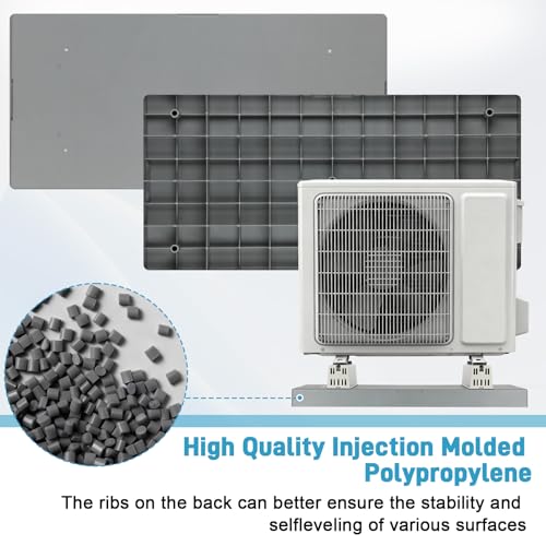 Kalageen 38x18x3 Mini Split Condenser Pad with Floor Mounting Base Kit, Anti-Vibration AC Pad for 9000-36000 BTU Heat Pump