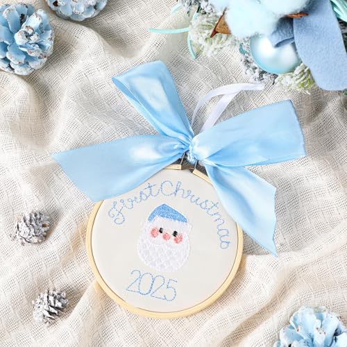 Suncalla Baby First Christmas Ornament Embroidery Hoop Blue 2026 Keepsake Gift