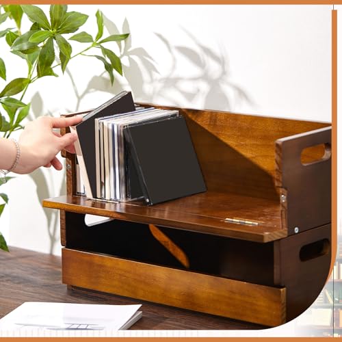CroBlissful Wooden CD Storage Box Set - Holds 144 CDs, Brown, 4-Pack