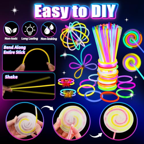 Glow in the Dark Party Supplies Set for Kids & Adults Neon Decorations