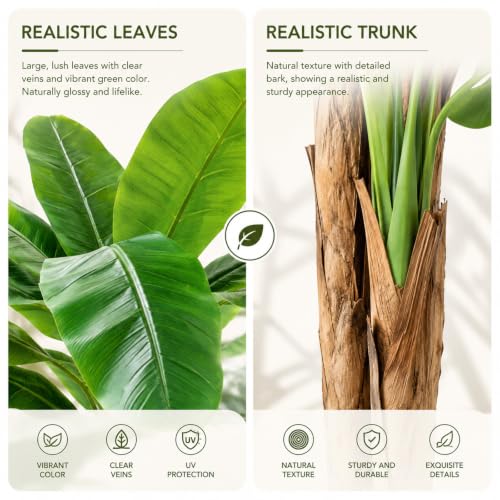 Keeplush 8ft Extra Tall Artificial Banana Tree with 24 Large Leaves, Indoor Outdoor Decor