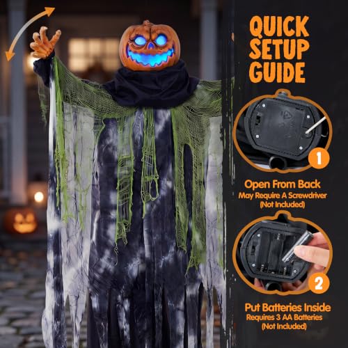 JOYIN 72" Halloween Decorations Outdoor Life Size Animatronics Ghost