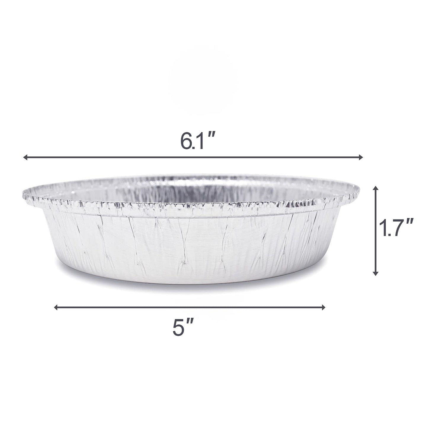 Fig & Leaf (40 Pack) Premium 6-Inch Round Foil Pans with Plastic Dome Lids l Heavy Duty l Disposable Aluminum Tin for Roasting, Baking, or Cooking
