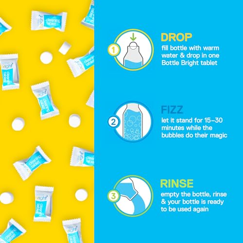 BOTTLE BRIGHT Water Bottle Cleaning Tablets 78 Count - Removes Stains & Odors