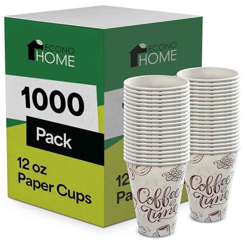 Disposable Coffee Paper Cups 12 oz - Pack of 1000 for Hot Cold Drinks Variation of THIS listing