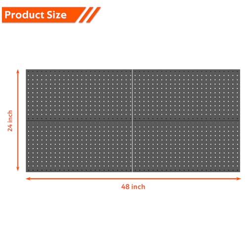Ultrawall Black Metal Pegboard Wall Panels 4-Pack Garage Tool Storage