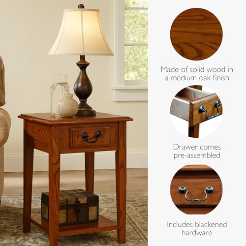 End Table - Square, 15 Inch, Medium Oak - Haven Ridge by Leick Home