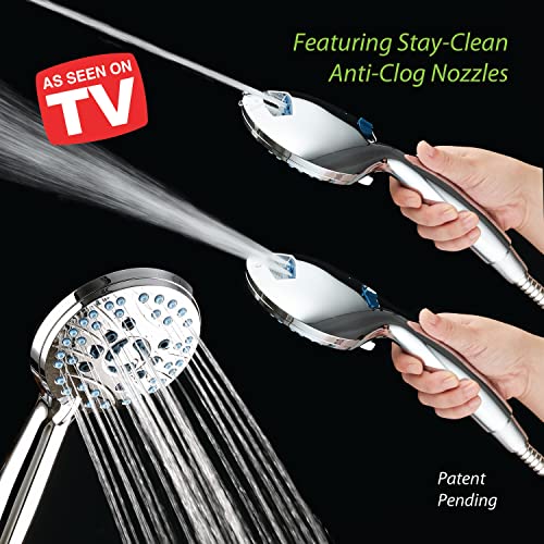 Hotel Spa AquaCare 8-Mode High Pressure Handheld Shower Head with 2-Mode Power Wash 2.5 GPM Chrome