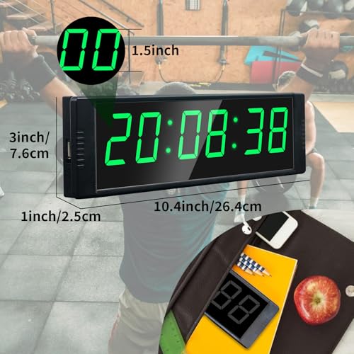 YZ Plug-In Digital Gym Timer Clock with Remote, Large LED Countdown & Stopwatch