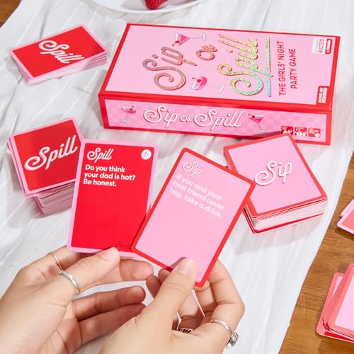 Sip or Spill Party Drinking Game, Fun Social Drinking Games for Adults, Games and Card Games, Includes 200 Cards and Instructions
