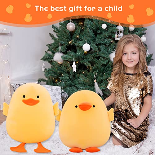 Plush Duck Stuffed Animal Soft Toys Yellow Duckling Stuff,Gifts for Friends and Children Christmas,Cute Yellow Throw Pillow (Long-Legged Yellow Duck,15.7in)