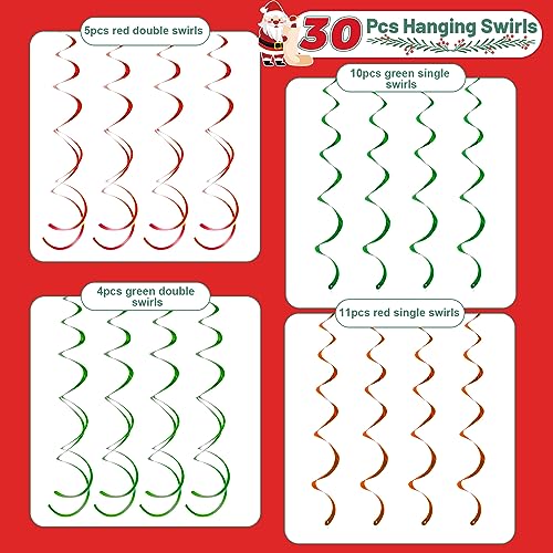 LOKIPA 30PCS Christmas Hanging Decorations, Ceiling Hanging Decorations for Home Office Classroom Fall Decor
