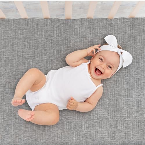 Grey Dual Sided Baby Crib Mattress - Waterproof, CertiPUR-US, Made in USA