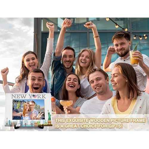 New York Picture Frame, Travel Photo Frame Gifts for Women Men Friends Couples, NY Souvenirs for Wedding Engaged Honeymoon, New York Vacation Picture Frames Favors -39