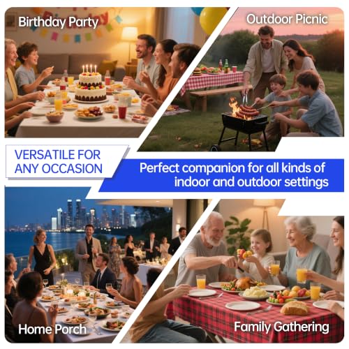 VSOAEIL White 4FT Folding Table 2-Pack Adjustable Height Portable Plastic