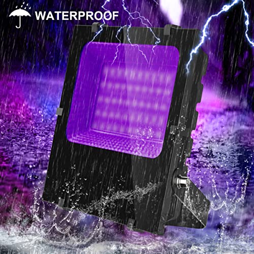 300W Outdoor Black Light Flood Light - High Power UV LED, IP66 Waterproof, 2 Pack