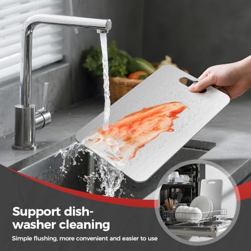 Titanium Cutting Board Set of 3 - Silver BPA-Free Kitchen Chopping Boards M+L+XL
