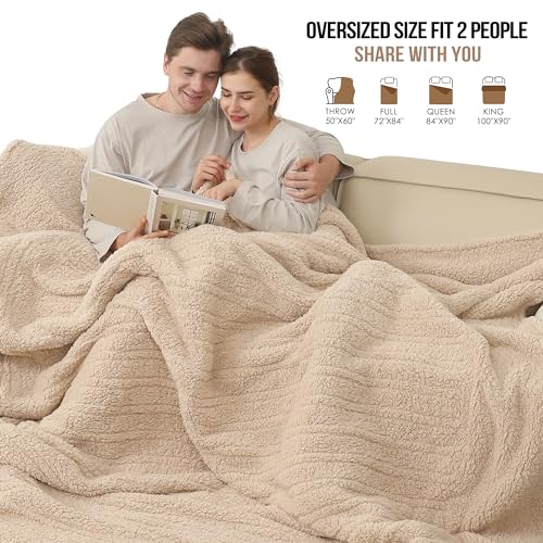 ESTINGO Queen Size Electric Heated Blanket with Dual Controls - A-milk Coffee