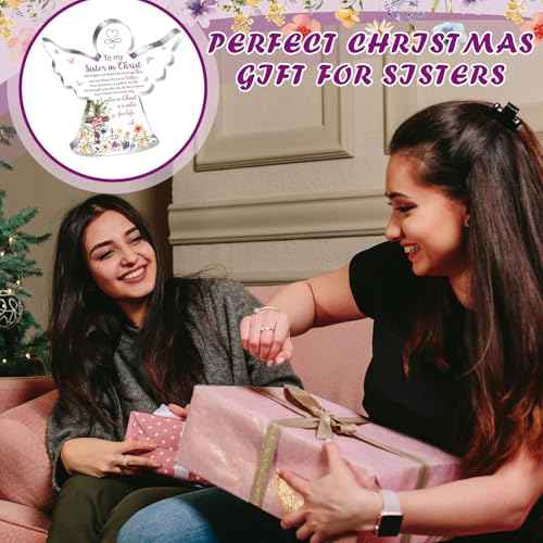 Gerrii Christian Gifts for Women Inspirational Religious Gifts for Her Bible Verse Desk Decor Spiritual Acrylic Plaque Decorative Sign for Birthday Christmas Mom Sister Friend (Sister in Christian)