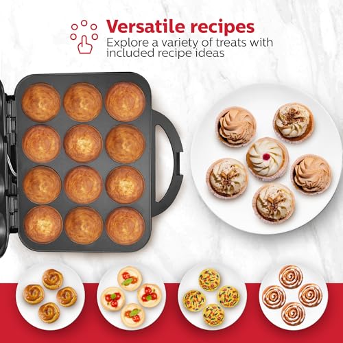 Electric Cupcake Maker Machine - Bakes 12 Full-Size Cupcakes & More - Black / Makes 12