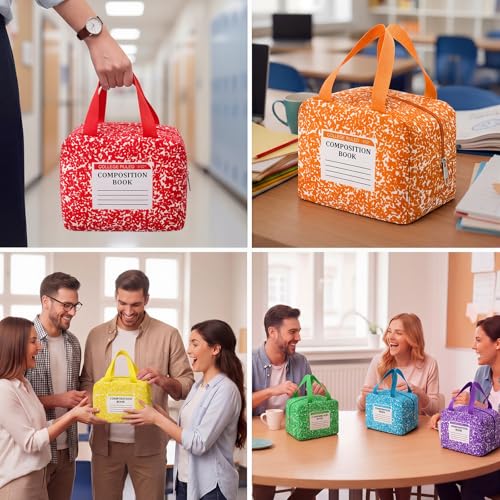 Ferrochef Multicolor Composition Book Lunch Bags Set - Insulated Teacher Gifts