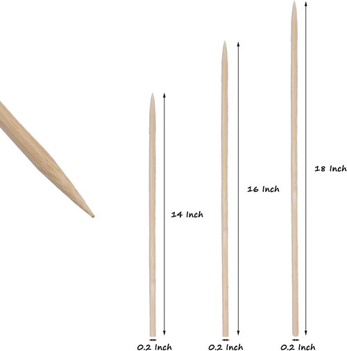 HAINANSTRY Bamboo Plant Stakes - Natural Wood Supports for Potted Plants | 18 Inches, 25 Pack