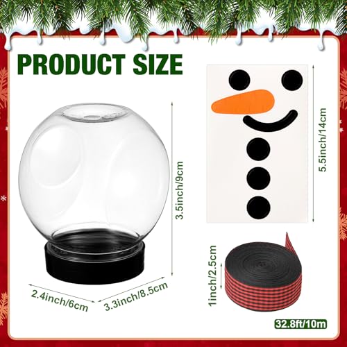 Jingmore 36 Pcs Christmas Snowman Candy Jars with Lids Red Black Plaid (36 Jars)