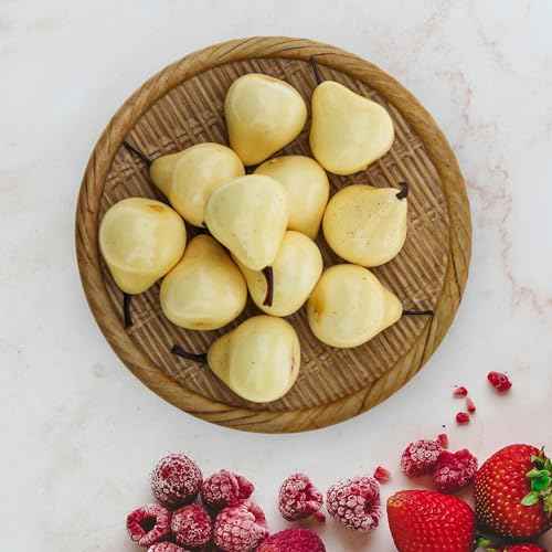 27 Pcs Small Artificial Pears,Mini 1.8 Inch Fake Pear for Decoration, Realistic Plastic Fake Fruits for Home Kitchen Party Decor