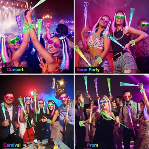 Glow in the Dark Party Supplies Set for Indoor Outdoor Events - Assorted