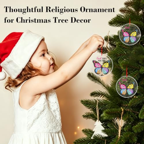 D4DREAM Christian Gifts for Women - God Says You Are Butterfly Ornament (Religious-butterfly Colorful)