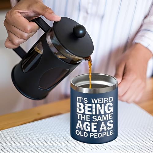 Abledn Navy Blue Funny Birthday Mug for Men 14oz - Old People Humour Gift