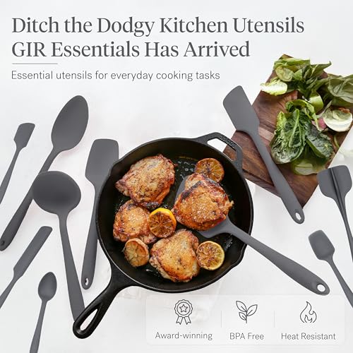 Silicone Kitchen Utensils Set - Charcoal, 10-Piece Essential Cookware Collection with Heat-Resistant Tools