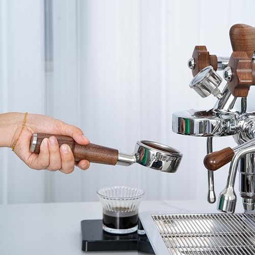 KNODOS Walnut 58mm Bottomless Portafilter for E61 Espresso Machines